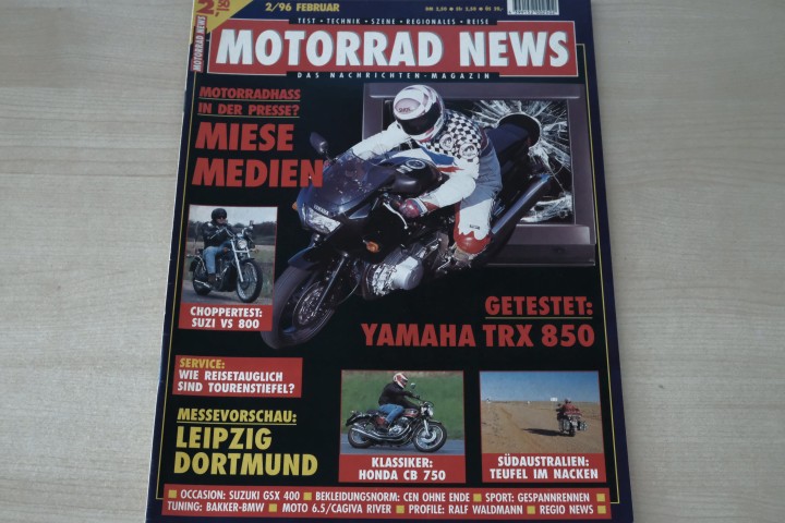 Deckblatt Motorrad News (02/1996)